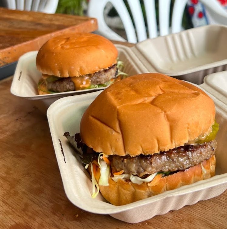 House burgers fresh off the grill